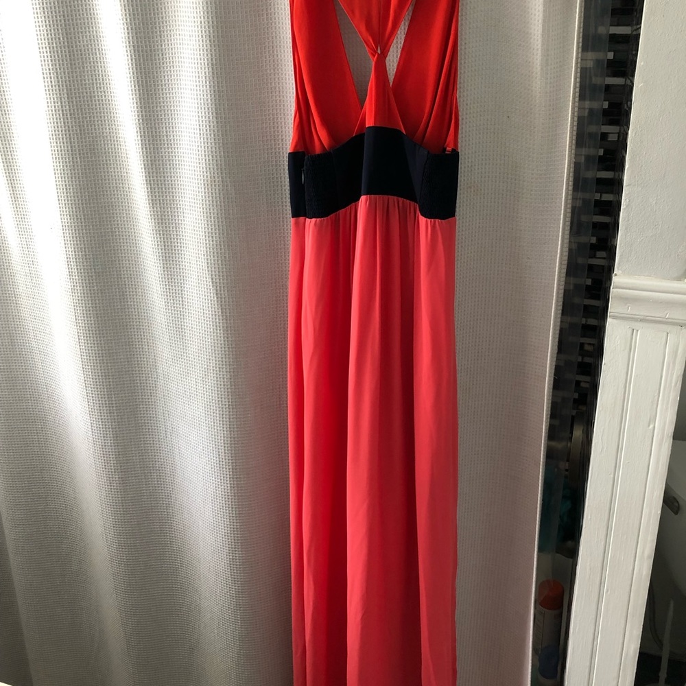 BCBG orange and pink maxi dress, size XS. - Picture 2 of 4